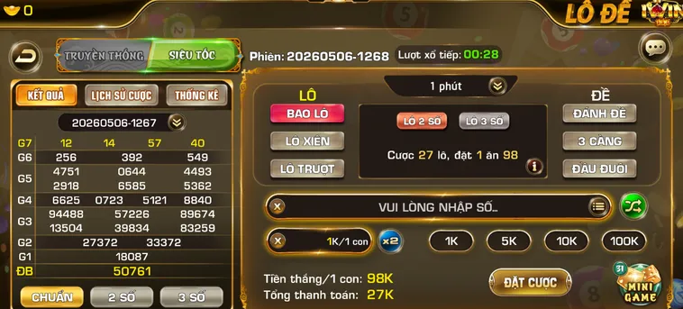 Lô Đề Siêu Tốc Tại Iwin Club Cơ Hội Săn Thưởng Khủng Chỉ Trong Vòng Một Phút